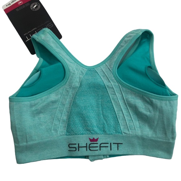 SHEFIT Sports Bra Perfect Athletic Lounge Bra Sz XS Color Mint Marble Green NWT - Picture 3 of 10